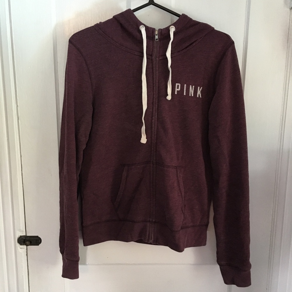 Pink dark red zip up hoodie